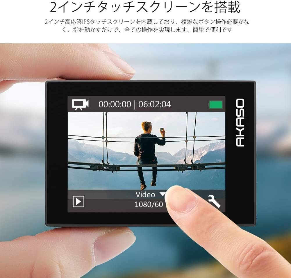 Home Marketplace2 54 Akaso EK7000 Pro 4Kアクションカメラ + 64 GBメモリカード、20メガピクセル、タッチパネルタイプ、タイプC外部マイク互換、画像安定化、組み込みのwifi、広角レンズ、耐水性