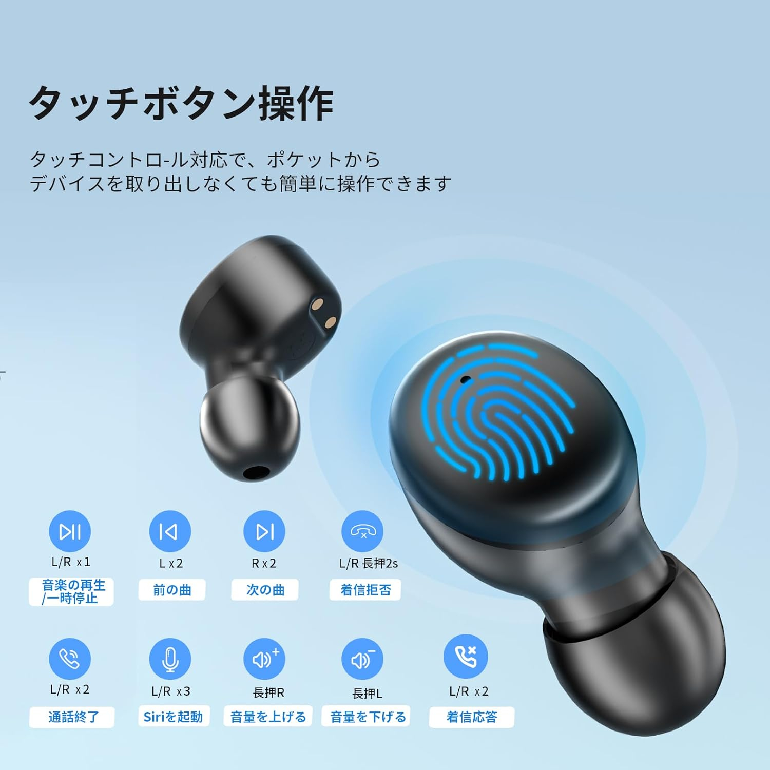 Home Marketplace2 55 Bluetoothイヤホン、ワイヤレスイヤホン、ボリューム調整、小/軽量、2025最新のEDR + Bluetooth 5.4装備、単一耳、バイノーラル、iPhone、Android、Pad、インスタント接続と互換性