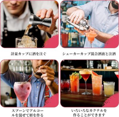 初心者のバーテンダー向けのエッセンシャルステンレススチールカクテルシェーカーセット 12 初心者のバーテンダー向けのエッセンシャルステンレススチールカクテルシェーカーセット